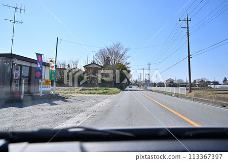 Scenery of Yoshimi Town, strawberry farmer Amaran, photographed while driving, Yoshimi Town, Hiki District, Saitama Prefecture 113367397
