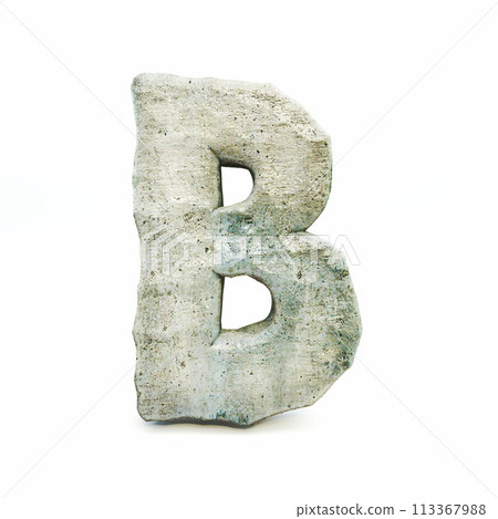 Stone font Letter B 3D Stone font Letter B 3D 113367988