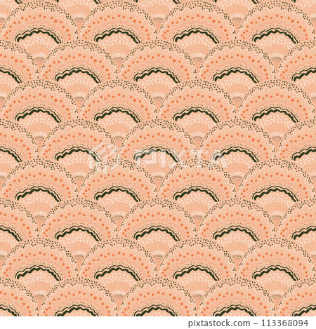 Abstract retro seamless pattern. vintage ornament endless background. Vector flat illustration 113368094