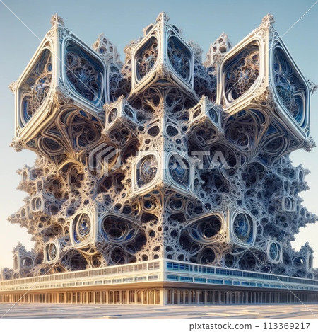 Extraterrestrial structures color illustration Extraterrestrial structures color illustration 113369217