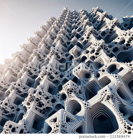 Extraterrestrial life structures and residences color illustration 113369474