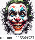 Joker realistic clown color illustration 113369523