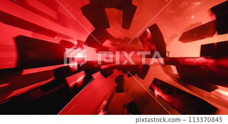 3D illustration of revolving objects and endless tunnel 3D illustration of revolving objects and endless tunnel 113370845