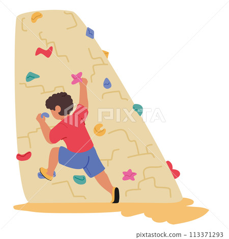 Joyful Kid Scrambles Up The Playground Equipment, Laugh And Fun, Embodying The Pure Essence Of Childhood Adventure Joyful Kid Scrambles Up The Playground Equipment, Laugh And Fun, Embodying The Pure Essence Of Childhood Adventure 113371293