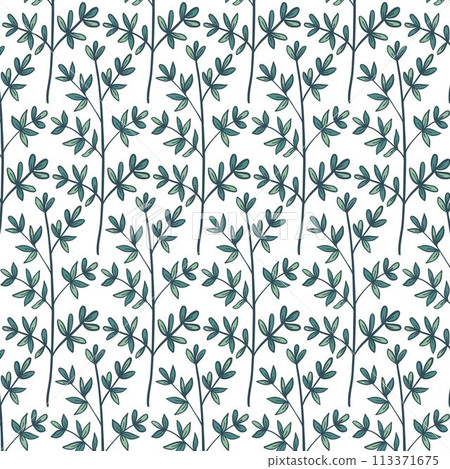 Seamless flowewrs and leaves pattern. Vector illustration 113371675