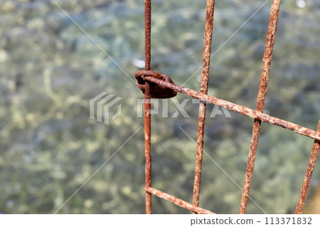 Texture of old and rusty iron. 113371832
