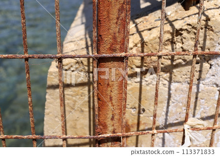 Texture of old and rusty iron. 113371833