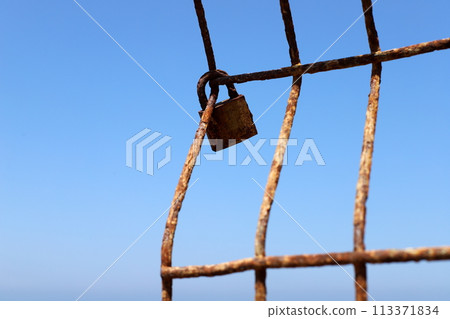 Texture of old and rusty iron. 113371834