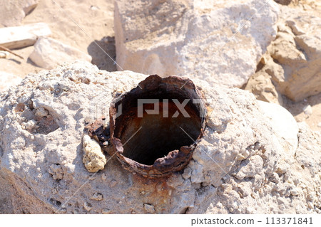 Texture of old and rusty iron. 113371841