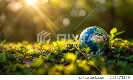 Earth landscape with forest and green moss, ideal for environmentalism and nature beauty. Earth landscape with forest and green moss, ideal for environmentalism and nature beauty. 113373369