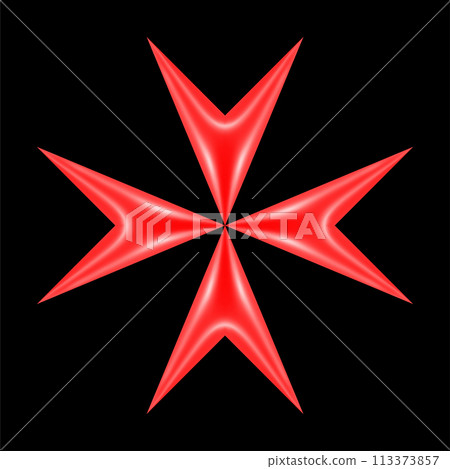 Vector maltese cross on black background. Vector illustration Vector maltese cross on black background. Vector illustration 113373857