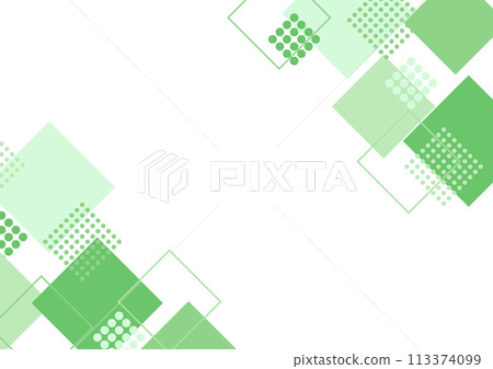 Square pattern green frame 113374099