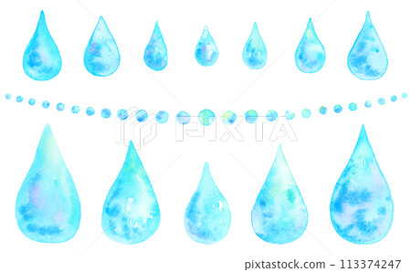 Droplet watercolor illustration set 113374247