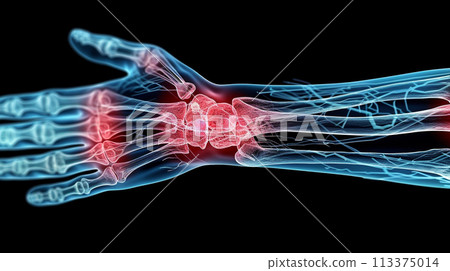 Human Hand Anatomy X-ray Visualization Human Hand Anatomy X-ray Visualization 113375014