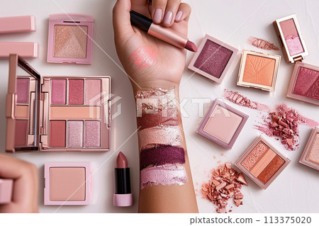 Makeup Swatches and Product Assortment 113375020