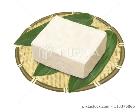 Tofu (with colander and bamboo leaves) 113376860