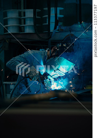 Factory welder 113377197