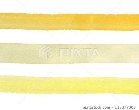 用黃色水彩顏料繪製的條紋紋理 113377306