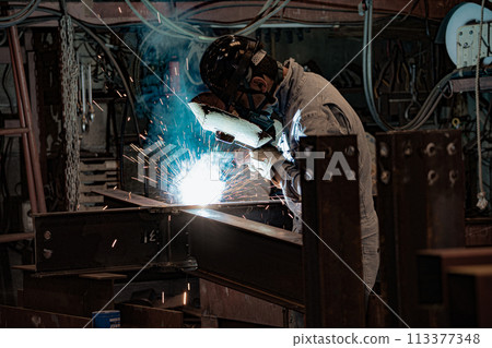 Steel factory worker 113377348