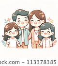 微笑的四口之家人 113378385