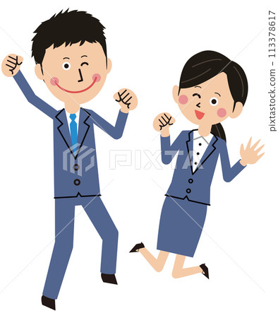 Pop freshmen jumping energetically 113378617