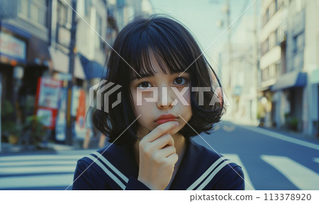 一個盯著女孩 113378920