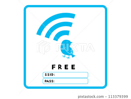 Wi-Fi標誌 可以寫ID和密碼的小鳥免費Wifi指南插畫 圖示素材 Wi-Fi標誌 可以寫ID和密碼的小鳥免費Wifi指南插畫 圖示素材 113379399