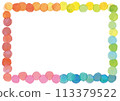 Watercolor round colorful frame 113379522