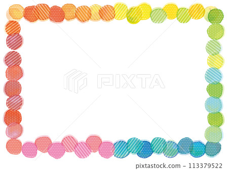 Watercolor round colorful frame 113379522