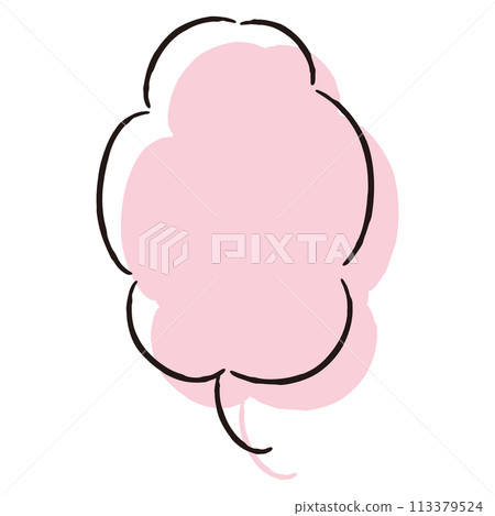 Simple and stylish hand-drawn speech bubbles (color, single, vertical writing) 113379524