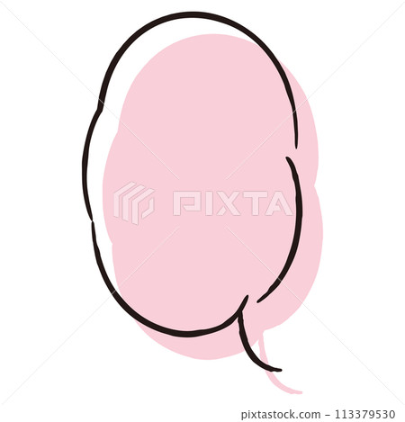 Simple and stylish hand-drawn speech bubbles (color, single, vertical writing) 113379530