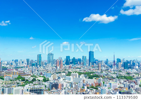 Tokyo scenery: Clouds floating in the blue sky Tokyo scenery: Clouds floating in the blue sky 113379580