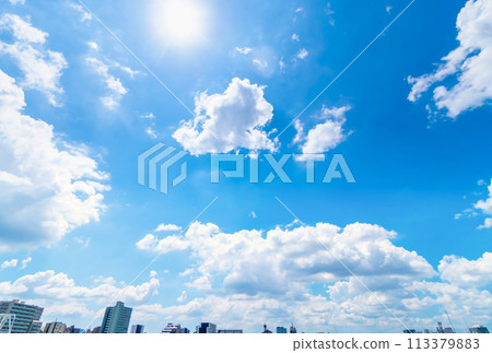 Summer sky and the sun Summer sky and the sun 113379883