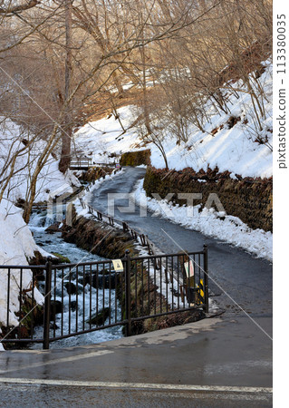 Shiraito Falls, snowy road, Kitakaruizawa, Nagano Prefecture 113380035