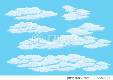 Cloud sky scene background vector simple cloud illustration template design 113380285