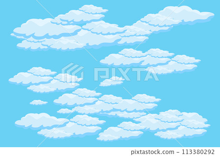 Cloud sky scene background vector simple cloud illustration template design 113380292