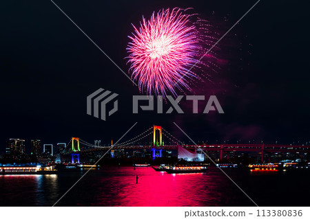 Odaiba Rainbow Fireworks Dec.2023 113380836