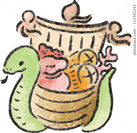 New Year's card 2025 New Year's card 2025 Treasure ship Year of the Snake Snake Year of the Snake Sumi-e Watercolor Japanese painting Cute illustration material New Year's card 2025 New Year's card 2025 Treasure ship Year of the Snake Snake Year of the Snake Sumi-e Watercolor Japanese painting Cute illustration material 113381242