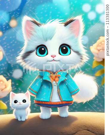 可愛的白貓家族 113381300