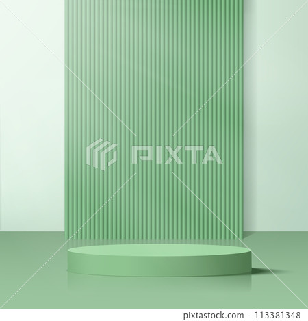 Blue podium or pedestal with spotlight. Vector Blue podium or pedestal with spotlight. Vector 113381348