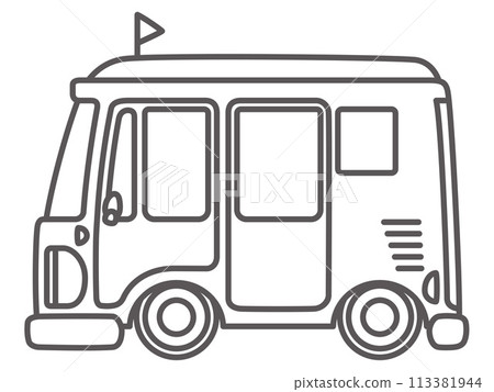 白色小單箱車的可愛圖標 113381944