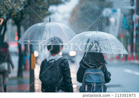Couple in the rain 113381973