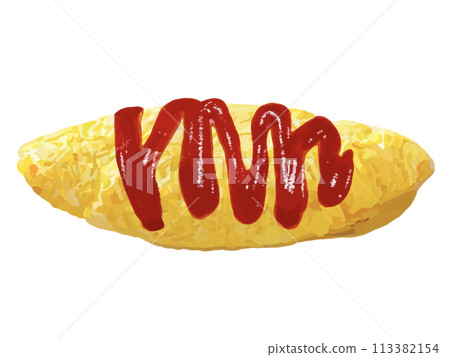 Omelette (with ketchup) 113382154