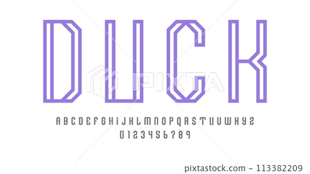 Set of alphabets font letters and numbers 113382209