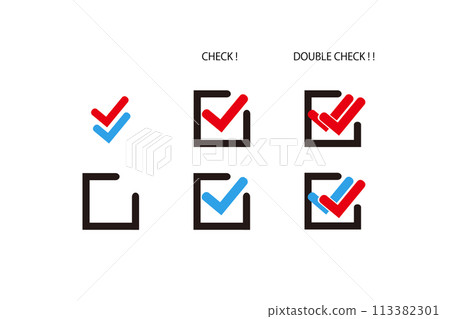 Check and double check icon set Check and double check icon set 113382301