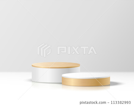 Blank round step stage realistic vector illustration Blank round step stage realistic vector illustration 113382993
