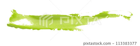 Green paintbrush isolated on white background. Deep lake color. Green paintbrush isolated on white background. Deep lake color. 113383377