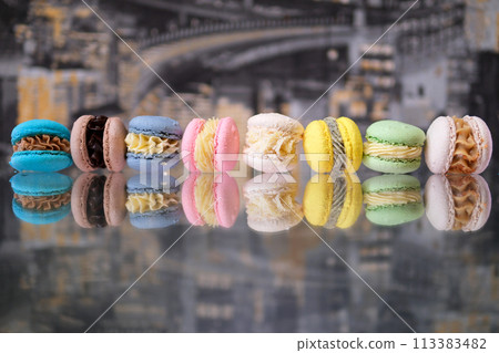 This is a picture of food styling using macaron. This is a picture of food styling using macaron. 113383482