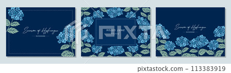 Hydrangea Hydrangea Rainy season hydrangea Material set Frame Background Vector illustration Simple Hydrangea Hydrangea Rainy season hydrangea Material set Frame Background Vector illustration Simple 113383919