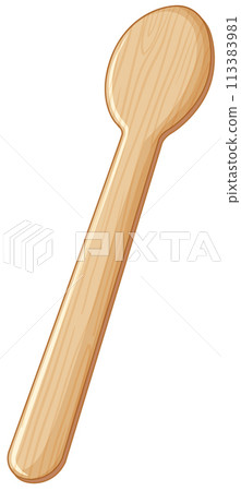 Vector Illustration of Wooden Spoon 113383981